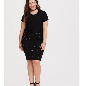 Torrid Star Pull On Pencil Skirt